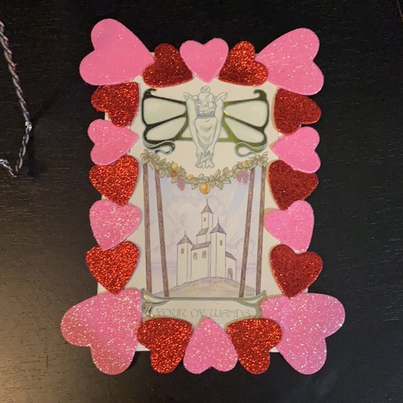 Four of wands twin flames tarot card with free stand - Picture 8 of 8